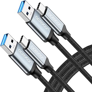 [2 Pack] USB C Cable 3.3ft C Type Charger Cable USB 3.0 to USB C 3A Fast Charging 5Gbps Data Transmission Braided Cord Compatible for Galaxy S20/S10/S8/S9, Mate40, Note 10, Pixel 4a/3XL