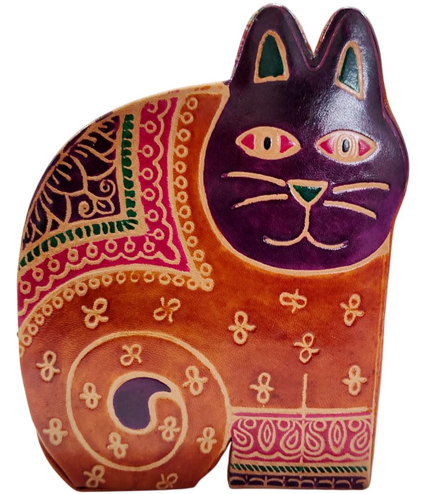 Cat Leather Coin Box/Piggy Bank – Stylish Money Saving Box for Adults, Kids, Home & Office Décor (Orange)-picture-20