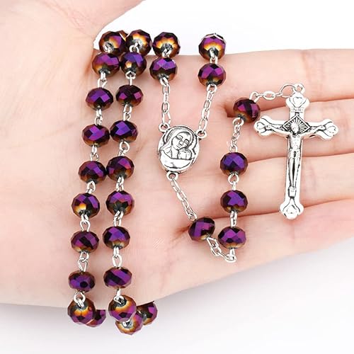 Miniatura 4 de Collar de perlas de rosario para mujer, regalo de oración de rosario católico para la primera comunión, para hombres y mujeres, nuestro collar