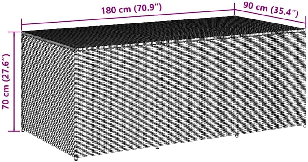 Storage Chest Grey PE Rattan Outdoor Furniture Storage Boxes
