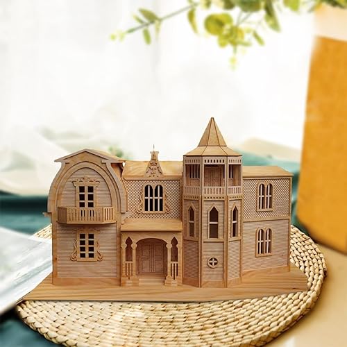 Miniatura 7 de Bird's Wood Shack Munster House - Kit de modelo de casa 3D fácil de montar hecha de madera de abedul báltico