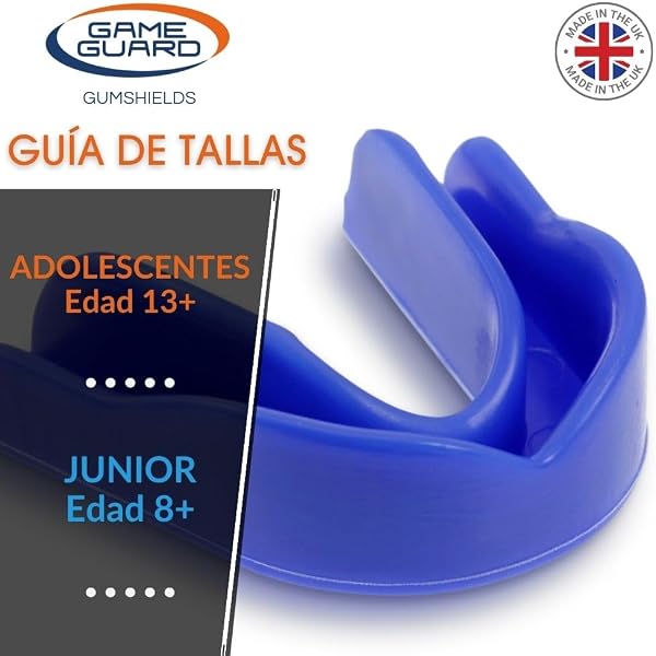GAME GUARD protector bucal para hervir y morder/protector de encías - protector bucal moldeable/protectores de encías - júnior/niños/jóvenes - Aprobado por CE, deportes escolares, fútbol, rugby - 4