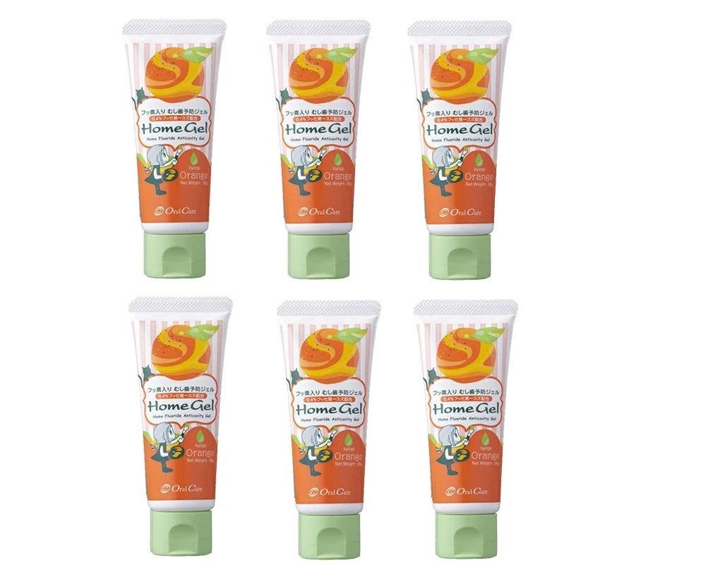 Oral Care Home Gel, Orange, 2.3 oz (65 g) x 6 Bottles Set