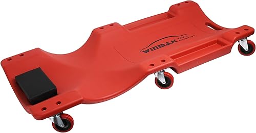 WINTOOLS Perfil bajo rojo de 40 pulgadas de la enredadera del garaje plástico del balanceo del coche de la reparación del carro mecáni