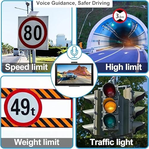 Mrsxwpy 2024 Newest Car Gps Navigator 7-Inch Touch Screen Real Voice Prompts Turn Direction Speed Limit Warning Car Gps Satellite Navigator thumb #5