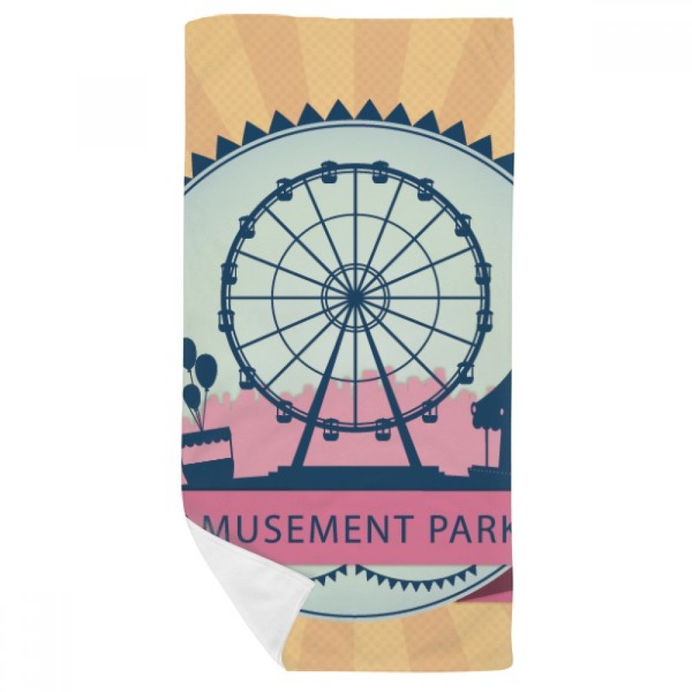 Serviette de bain grande roue motif parc d'attractions multicolore 35x70cm