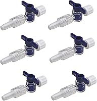KKUANG 6PCS Luer Lock 2-Way Stopcocks Valves - Disposable Dual Port for Precise Liquid/Gas Flow Control in School Projects, DIY Experiments & Research