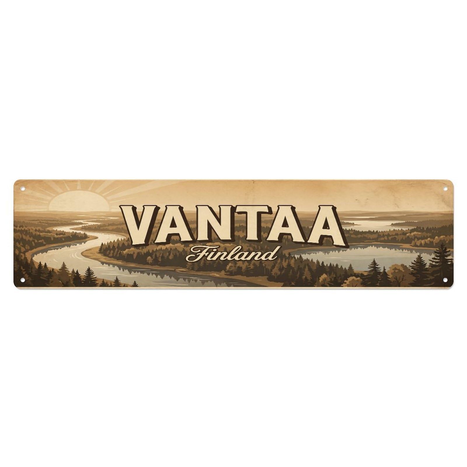 Tgrcjimh Style Metal Tin Sign Retro Travel Finland Vantaa