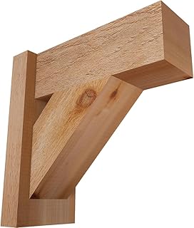 6"W x 14"D x 14"H Traditional Block Rough Sawn Outlooker, Western Red Cedar