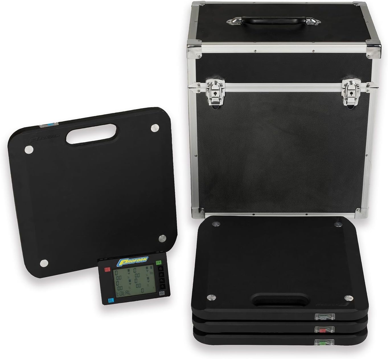 ProForm Vehicle Scale, Slim, Electric, 15 in Square, 1750 Capacity Pad, Wireless, Case/Controller/Pads, Kit (TCI67644)