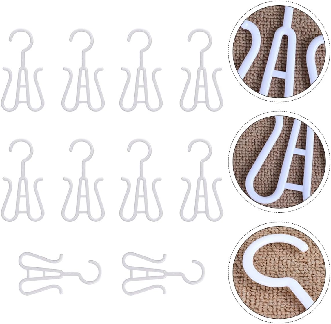 10pcs White Plastic Shoe Organizer Hooks, Multi-functional Shoe Drying and Hanging Rack for Home Closet Storage