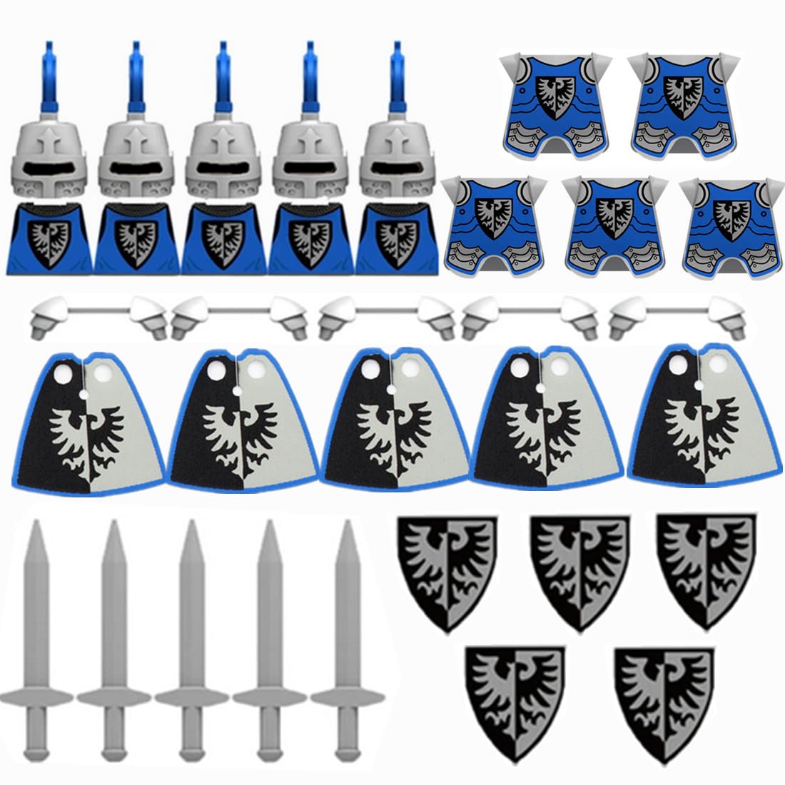 Set Mattoncini Costruzione Guerra Medievale – Cavallo E Armatura Roma, Blocchi ABS Con Figure, Regalo Di Natale Per Bambini, Kit Modellismo YLtremker