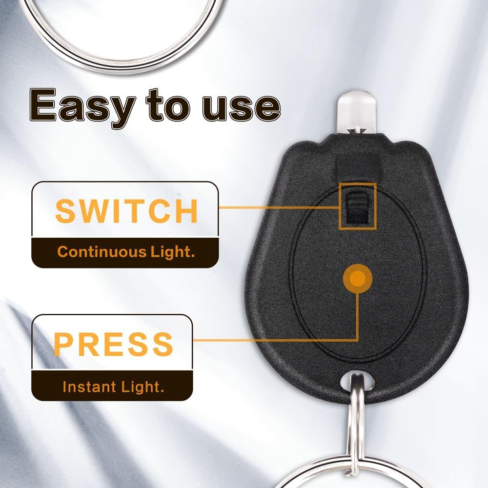 Confezione da 100 mini torce a LED ultra luminose, piccole torce portachiavi, luce LED per attività all'aperto, luce di emergenza, guscio nero