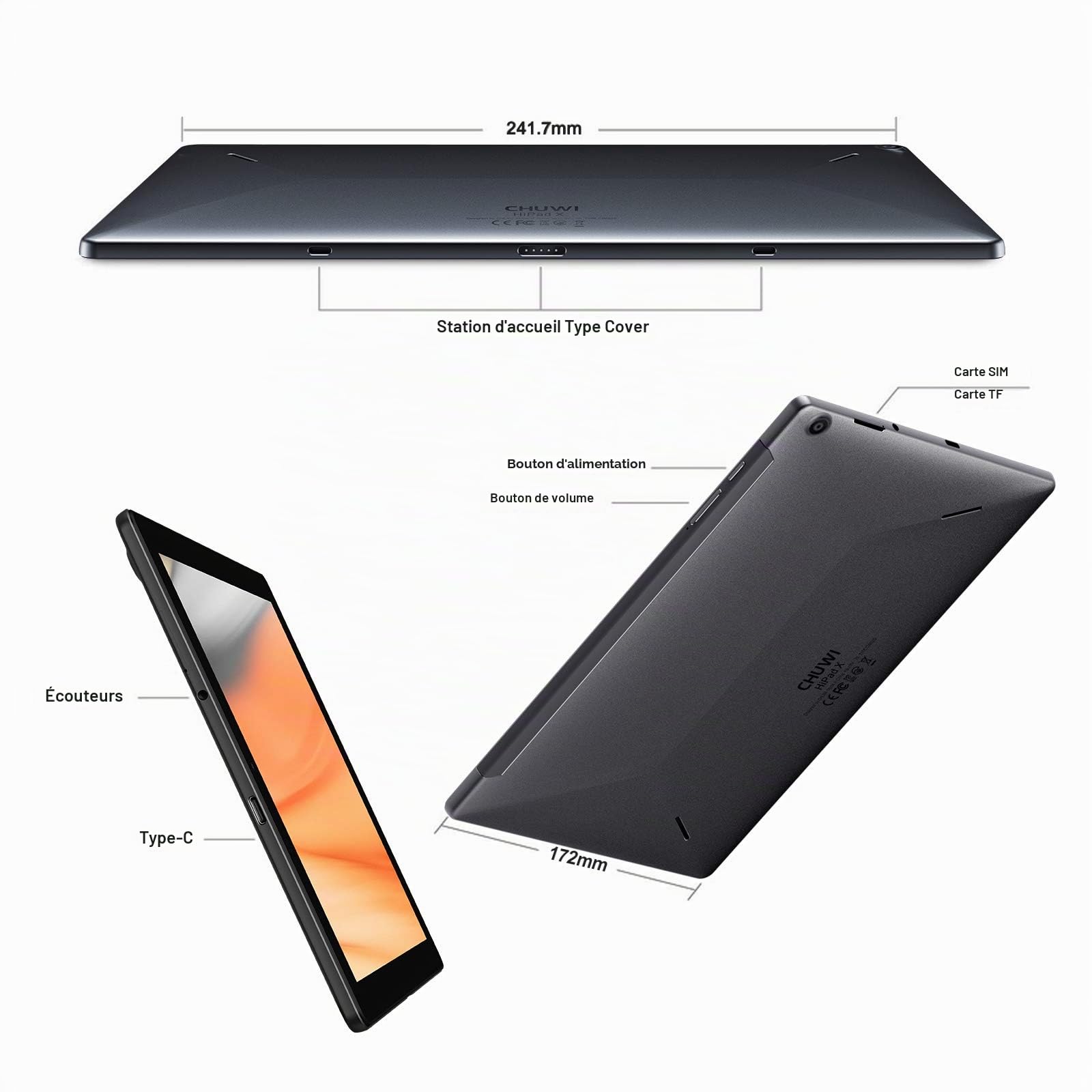 Touch Tablet CHUWI HiPad X, 10.1 Inch Tablet 6GB RAM 128GB ROM