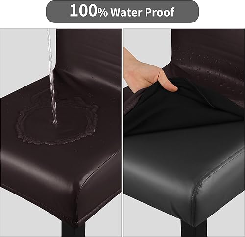 Miniatura 3 de Fundas para taburete de bar, elásticas, impermeables, de poliuretano, extraíbles, lavables, fundas para sillas de taburete de bar, funda para silla