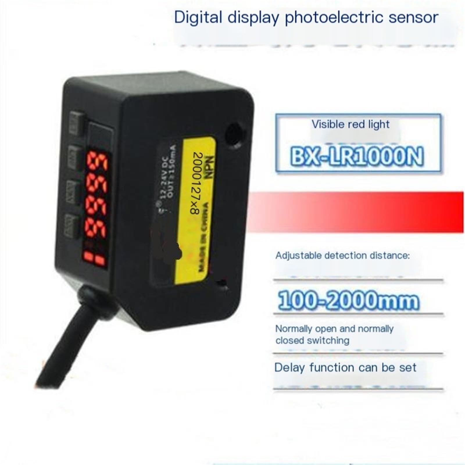 1 szt. cyfrowy wyświetlacz rozproszone odbicie fotoelektryczny przełącznik BX-LR1000N punkt świetlny można regulować w odległości
