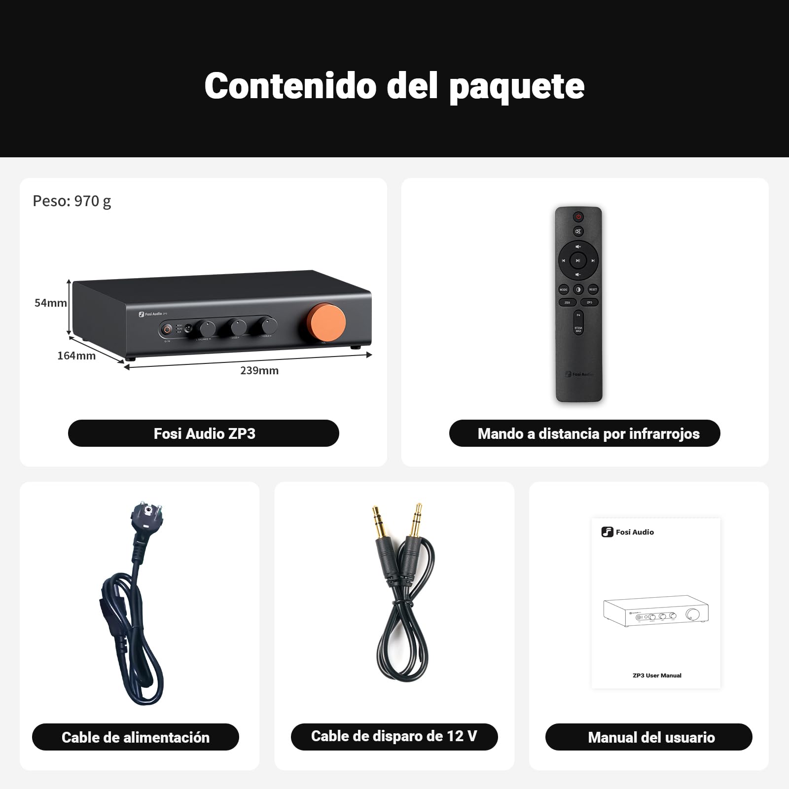 Fosi Audio ZP3 Preamplificador Balanceado, 2 Entradas RCA&1 XLR, Salidas RCA/XLR y Subwoofer, Preamplificador para Configuración Estéreo de 2 Canales y 2.1, con Filtro de Paso Alto HPF