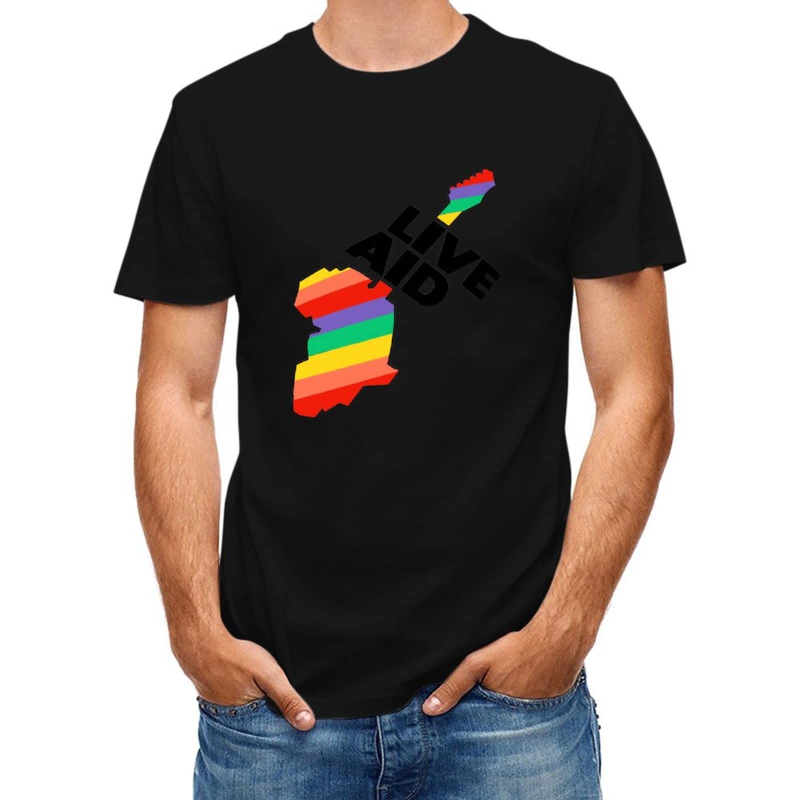 Amazon.co.jp: Tシャツ LIVE AID ライヴエイド バンド ロック (2) 綿