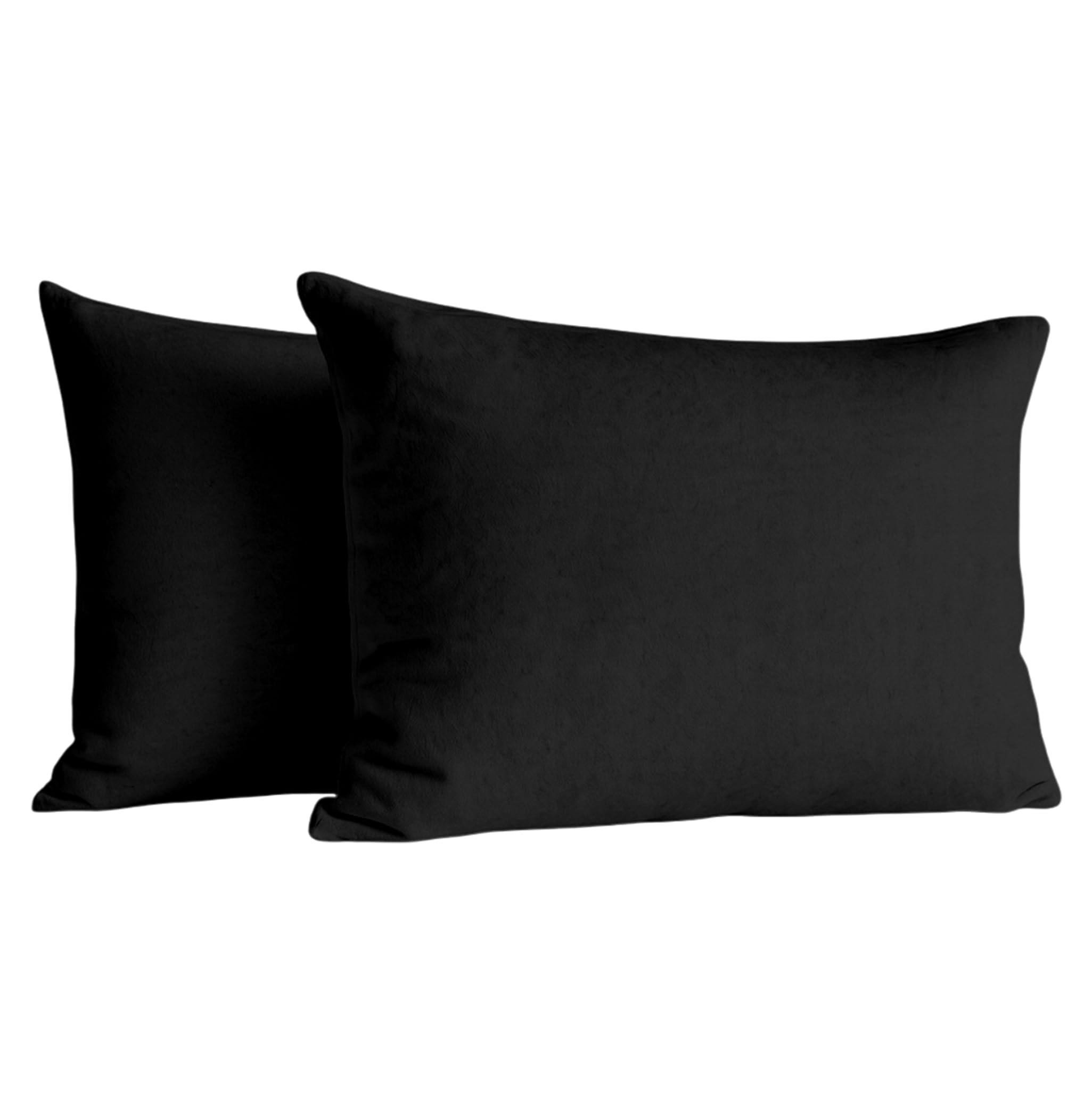 Egypto Black 100% Brushed Cotton Thermal Flannelette Pillowcase Pair - Soft, Cozy, Warm, Thermal Pillow Covers For Home, Bedroom Décor,