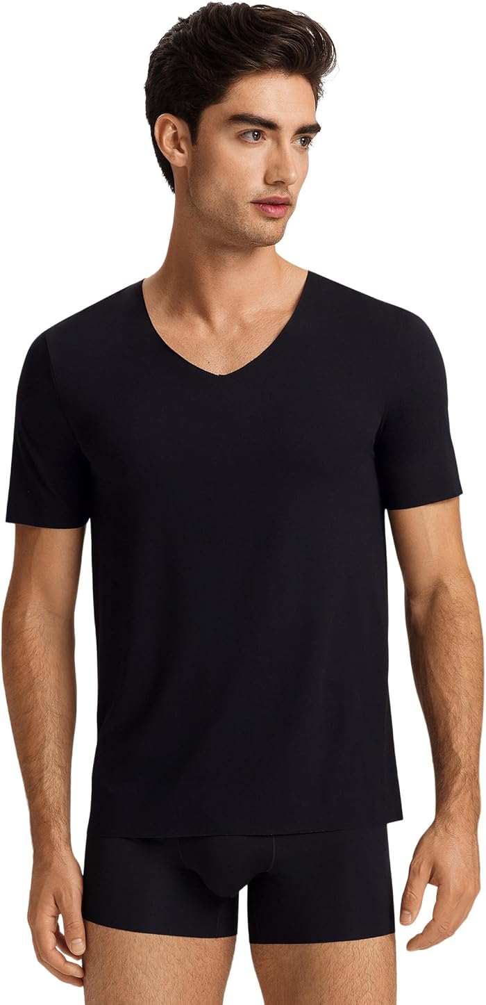 Мужская рубашка с коротким рукавом Hanro Clean Cut V-neck