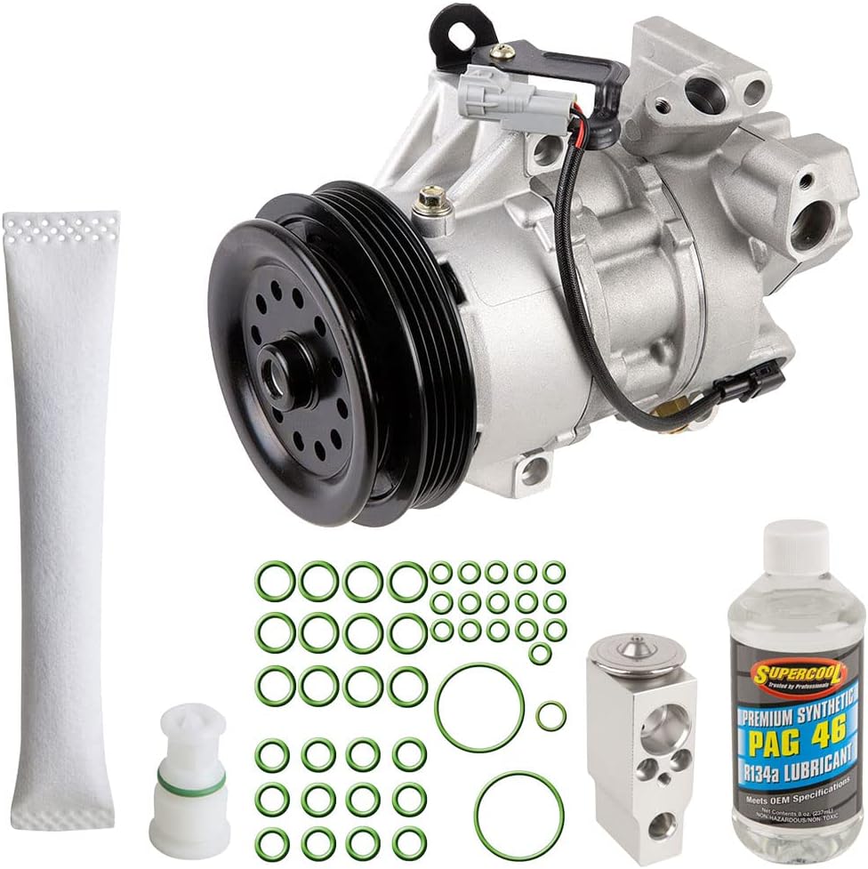 AC Compressor & A/C Kit For Scion xA & xB 1.5L - Includes Drier Filter, Expansion Valve, PAG Oil & O-Rings - BuyAutoParts 60-81570RK NEW