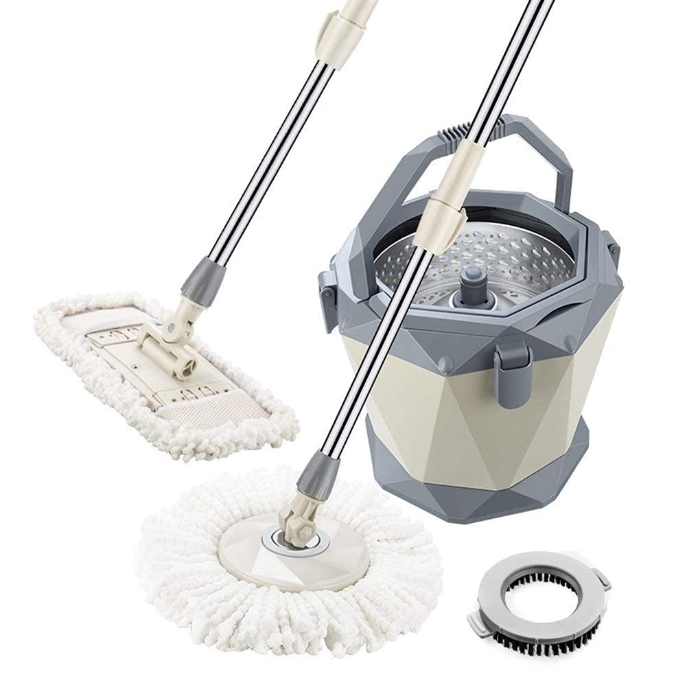 Mop Mop Piatto in Microfibra con Secchio Mop Rotante Mop Pulizia Pavimento strizzante Mano Libera con 2 Leve mop