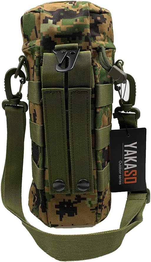 Tactical Molle Water Bottle Holder Pouch Hydration Carrier Bag Tactical EDC Water Bottle Carrier with Detachable Shoulder Strap for Hiking Camping Outdoor Sport Travel image 3