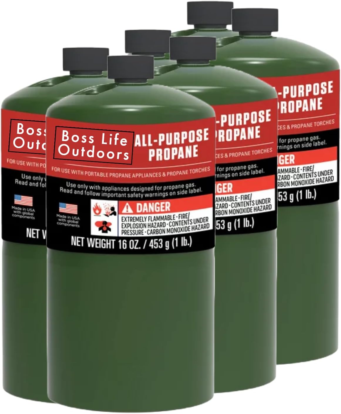 Boss Life Outdoors Propane Cylinders - 16 Oz (6 Pack)