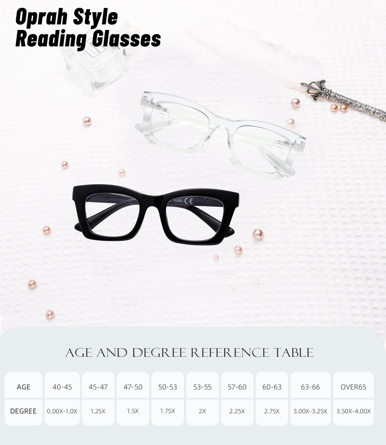 Hubeye Oprah Style Readers for Women Stylis Style Reading Glasses with Blue Light Blocking and Spring Hinge - Image 6