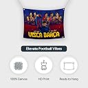 Tackle From Behind FC Barcelona Visca Barca Premium Canvas Flag, 24x36 inches, Full HD Digital Print, Football Theme gallery image