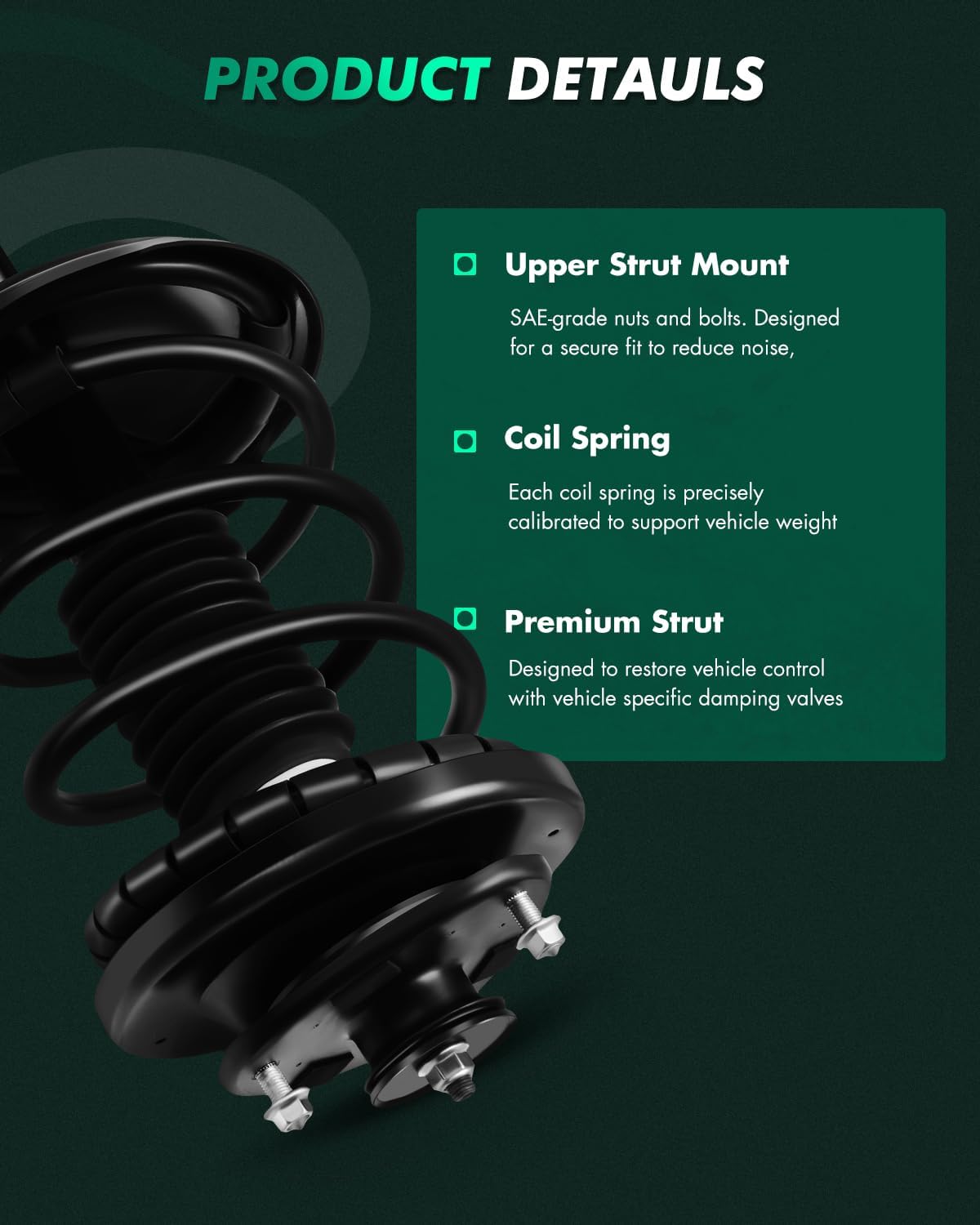 SCITOO Complete Strut Coil Assembly Replacement Struts Shocks Fit for 2003 2004 2005 2006 for Acura MDX (Front and Rear Pair)