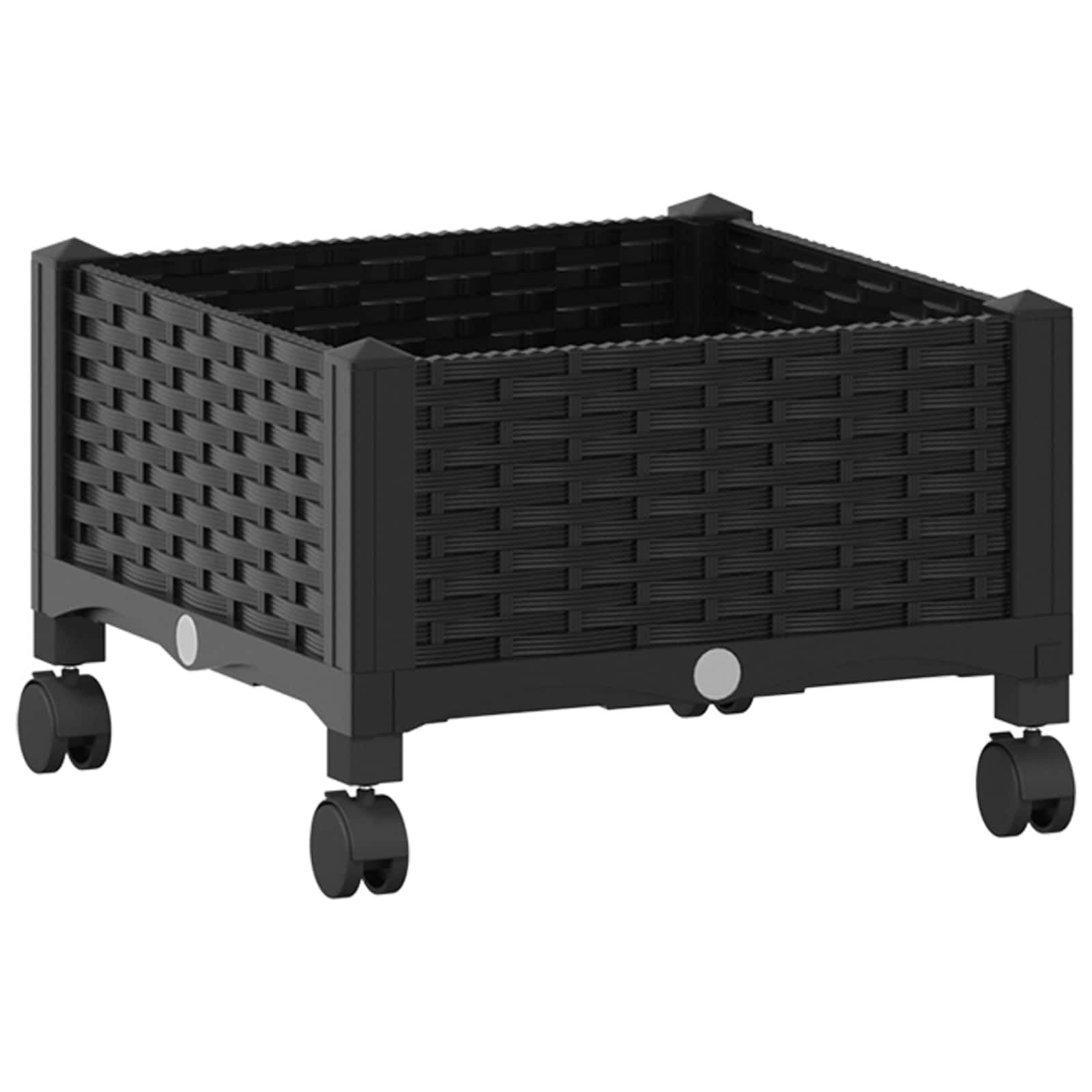 Hothingwell Ogrodnik z kółkami czarny 40x40x29 cm PP | Polipropylen, Przestronne wnętrze, Wymagany montaż, Do ogrodu Balcony Patio