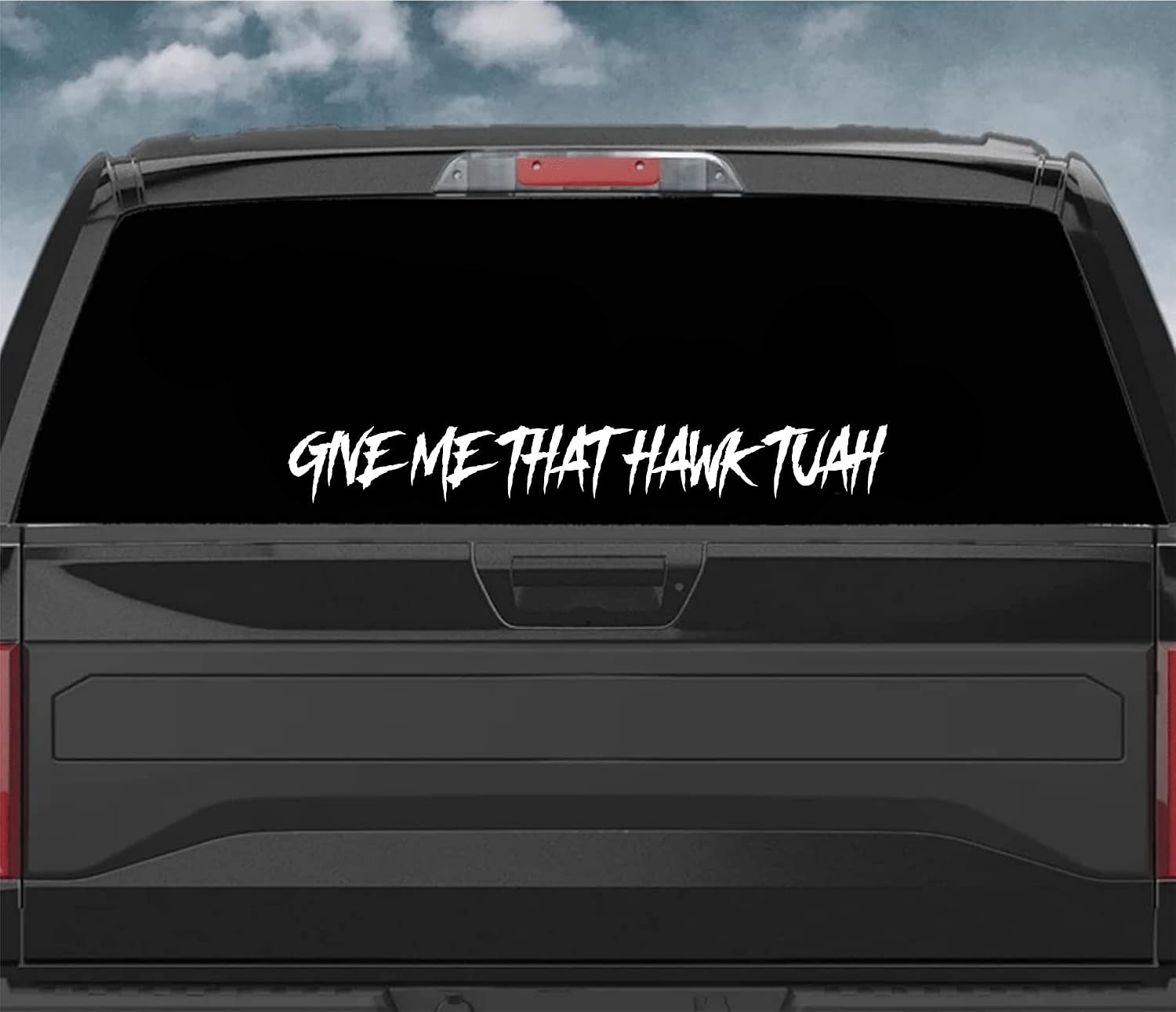 Give Me That Hawk Tuah V2 Car Decal Bumper Sticker Vinyl Quote Decor Truck Window Windshield Banner JDM Mirror Trendy Girls Men Funny Meme Cute Automobile Viral Spit On That Thang (28" x 3.5") image 2