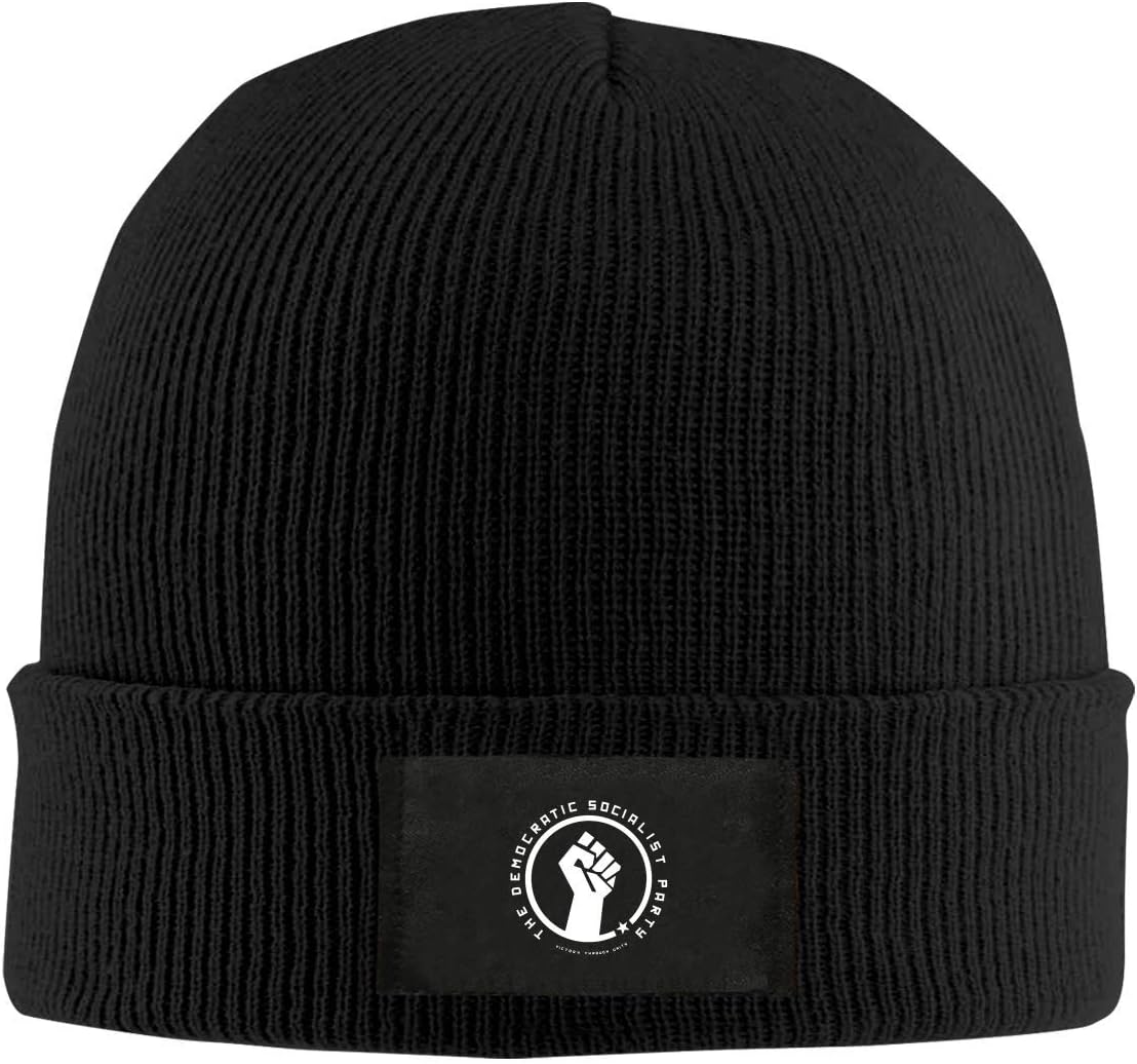 NA The Democratic Socialist Party Knitted Hat Winter Outdoor Hat Warm Beanie Caps for Men Women Black
