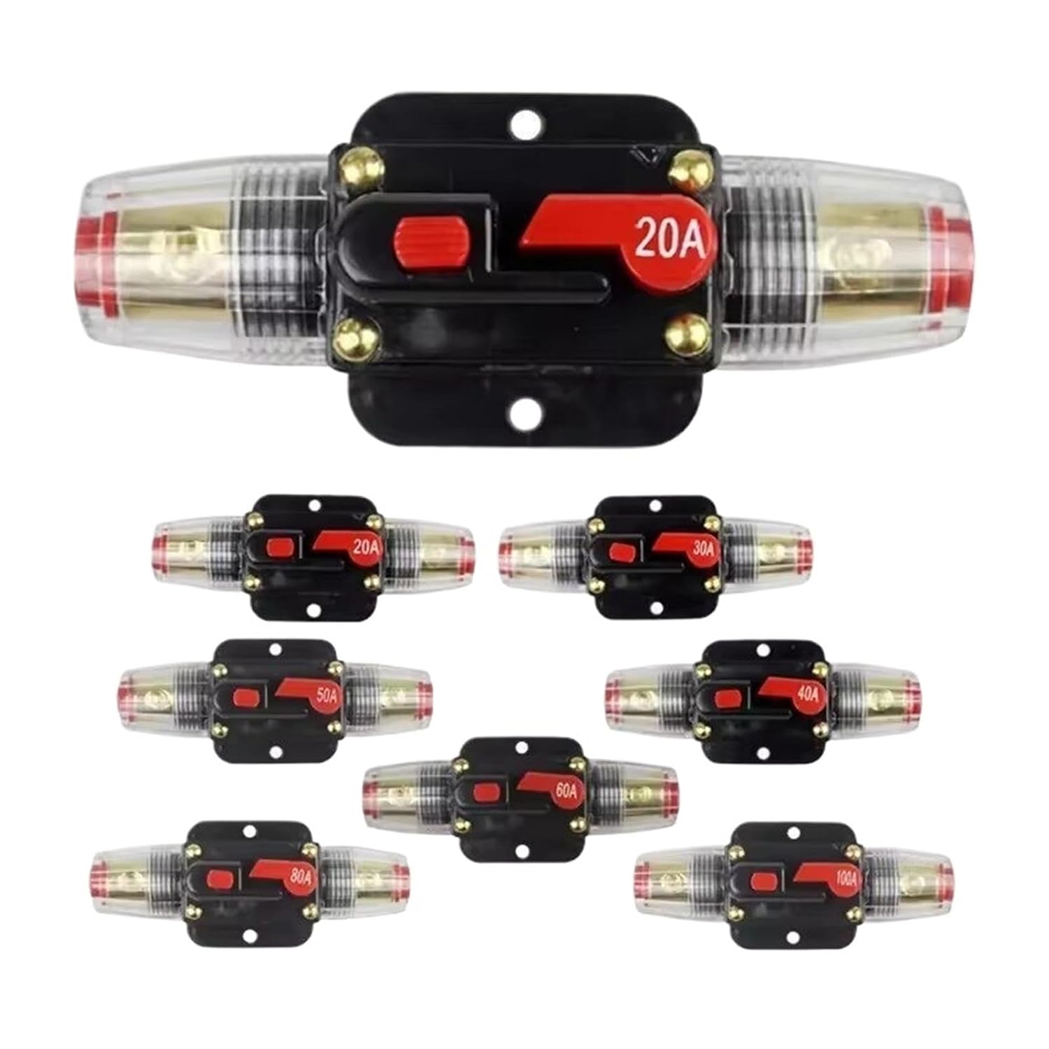 Car RV Marine Circuit Breaker Automatic Protection Resettable Disconnect Switch Fuse Holder Circuit Protector(150A)