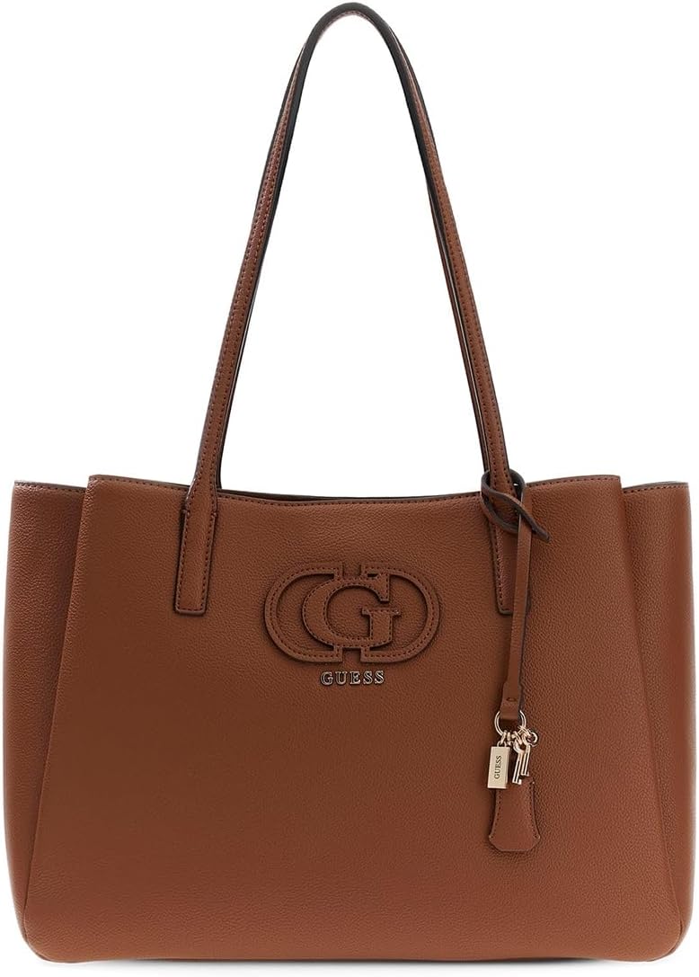 GUESS shoulder bag laptop bag with laptop compartment Isola Multi Compartment Tote Cognac brown