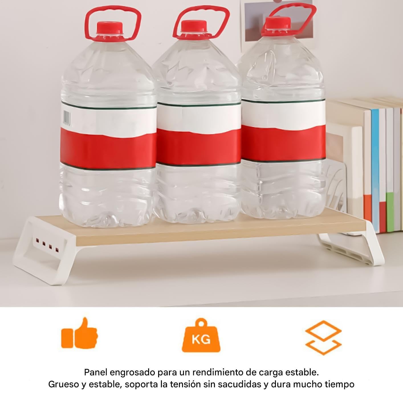 Supporto per monitor in legno con hub USB, scrivania da ufficio con 4 porte USB per casa, scuola, appartamento e dormitorio, il tuo spazio di lavoro e declutter la tua scrivania