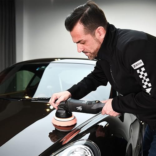Miniatura 7 de ShineMate Pulidora de doble acción para detalles de automóvil, 6 pulgadas, pulidora orbital aleatoria de cera con cable con 4 almohadillas de