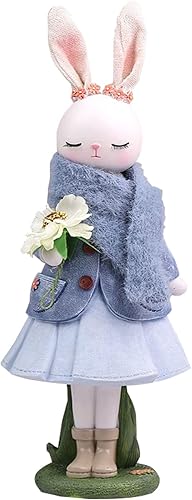 Miniatura 8 de Lindas figuras de resina de conejita con bufanda, estilo de dibujos animados, estatuas coleccionables, decoraciones de escritorio, decoración del