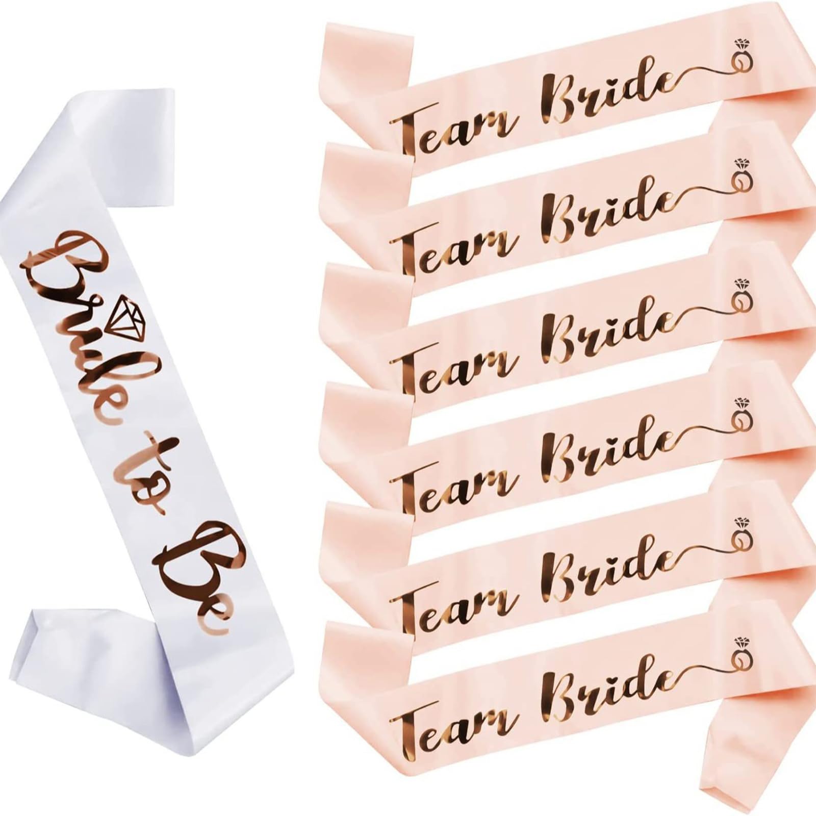 7 PCS Bride to Be Sash,Team Bride Sash,Hen Party Sashes,Hen Party Accessories Sashes Sets,Hen Party Decoration,for Hen Party Wedding Bridal Shower Party Decorations