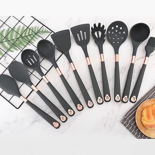 Miniatura 2 de Juego de utensilios de cocina de silicona, utensilios de cocina de 10 piezas, cabezales de silicona seguros de grado alimenticio y cubiertas de