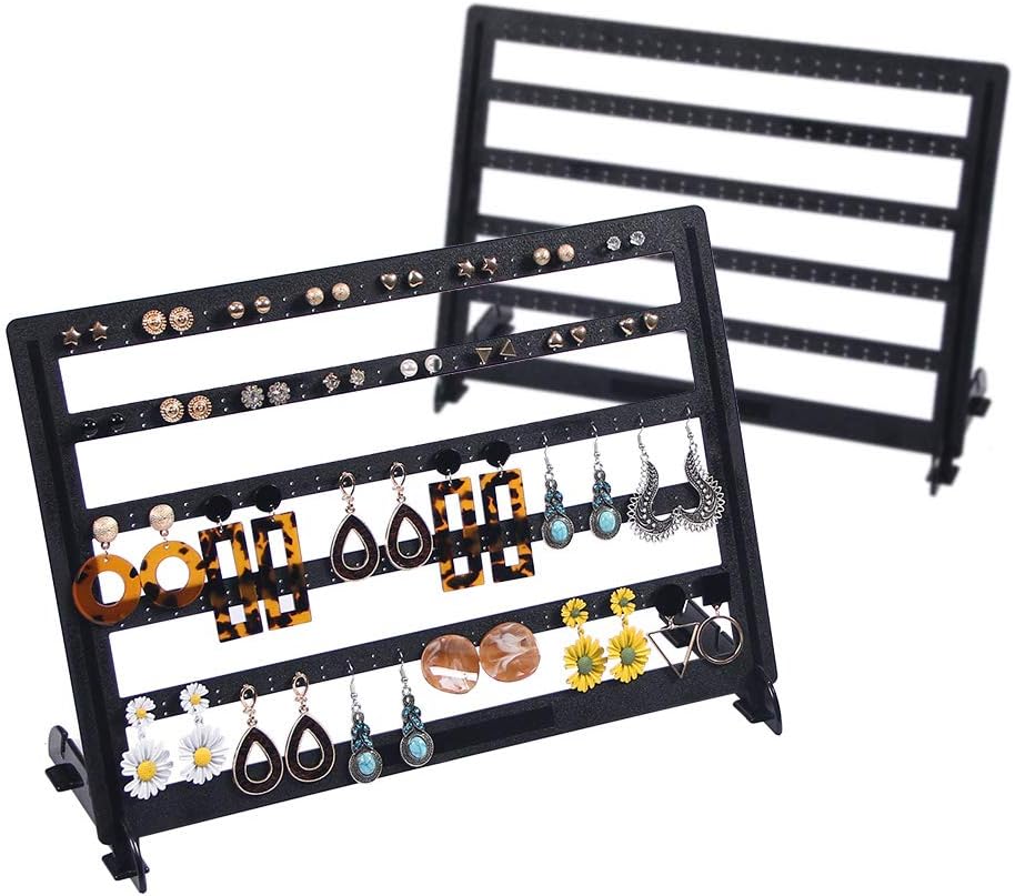 Coward 2Pcs/set Black Earring Holder Jewelry Organizer Stud Display Stand For Show, Hoop Earrings Rack for Selling