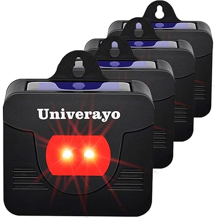 Univerayo Coyote Deterrent Deer Repellent Solar Predator Control Lights Repeller Device Raccoon Deterrent Fox Skunk Repellent 4 Pack for Garden Chicken Coop - Upgraded Version