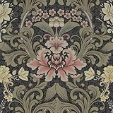 Abyssaly Vintage Floral Peel and Stick Wallpaper, William Morris Wallpaper for Wall Murals and Cabinets, Self Adhesive Green Contact Paper for Home Decoration Vinyl Film 17.7 in X 118 in