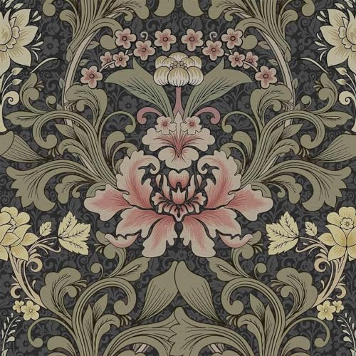 Abyssaly Vintage Floral Peel and Stick Wallpaper, William Morris ...