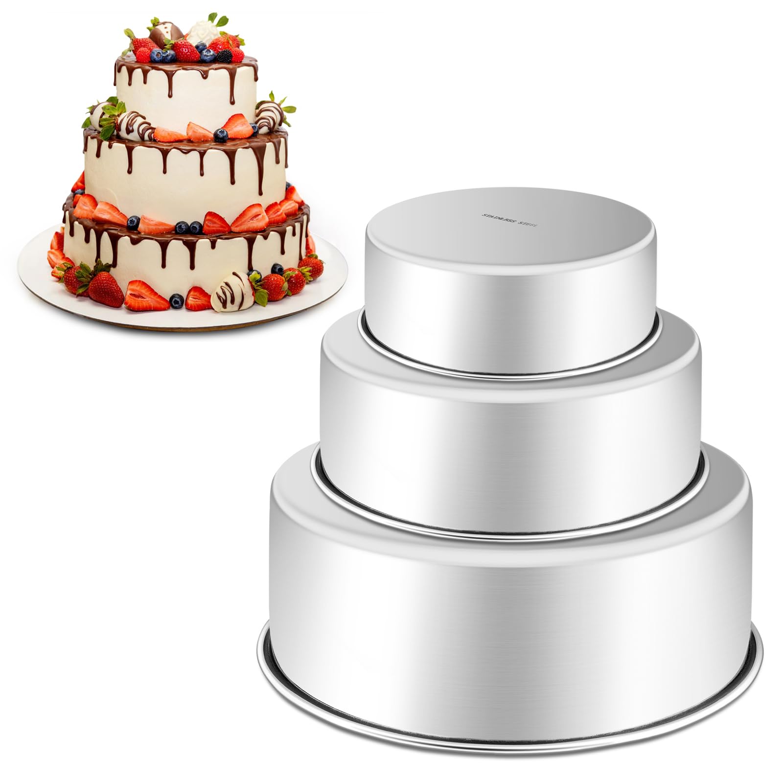 Leonyo Tall Round Cake Pans Set of 3