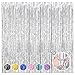 6 Pack Foil Fringe Backdrop Curtains, 3.28 x 8.2 ft Silver Tinsel Streamers Metallic Tinsel Foil Fringe Curtains Photo Booth Backdrop for Birthday Wedding Graduation New Year Party Decorations