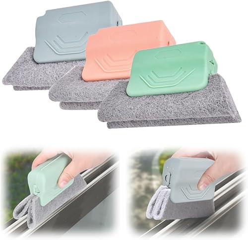 Limpiador mágico de rieles de ventana, juego de herramientas de cepillo de limpieza de ranuras, cepillos de mano para tapas de ventanas, huecos,