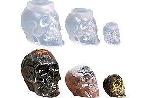 Skull Resin Mold Silicone, 3-Pack - Perfect for Candles, Ice Cubes, and Wax Melts