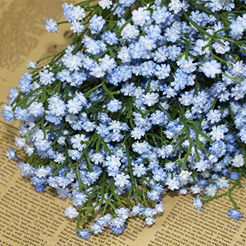 Olrla Blue Artificial Baby Breath Flowers 10pcs for for Wedding Decor - image 3